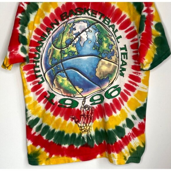 Vintage 90s 1996 Grateful Dead Olympics Lithuania Blue Spectrum T-Shirt Mens XL - Picture 10 of 11